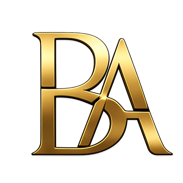 Gold logo with 'BA' on a white background |BIN AWAN