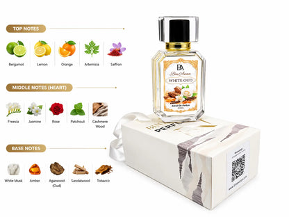 White Oud Perfume by Bin Awan – Fresh Clean Oud Fragrance | Long Lasting | 50ml Pakistan