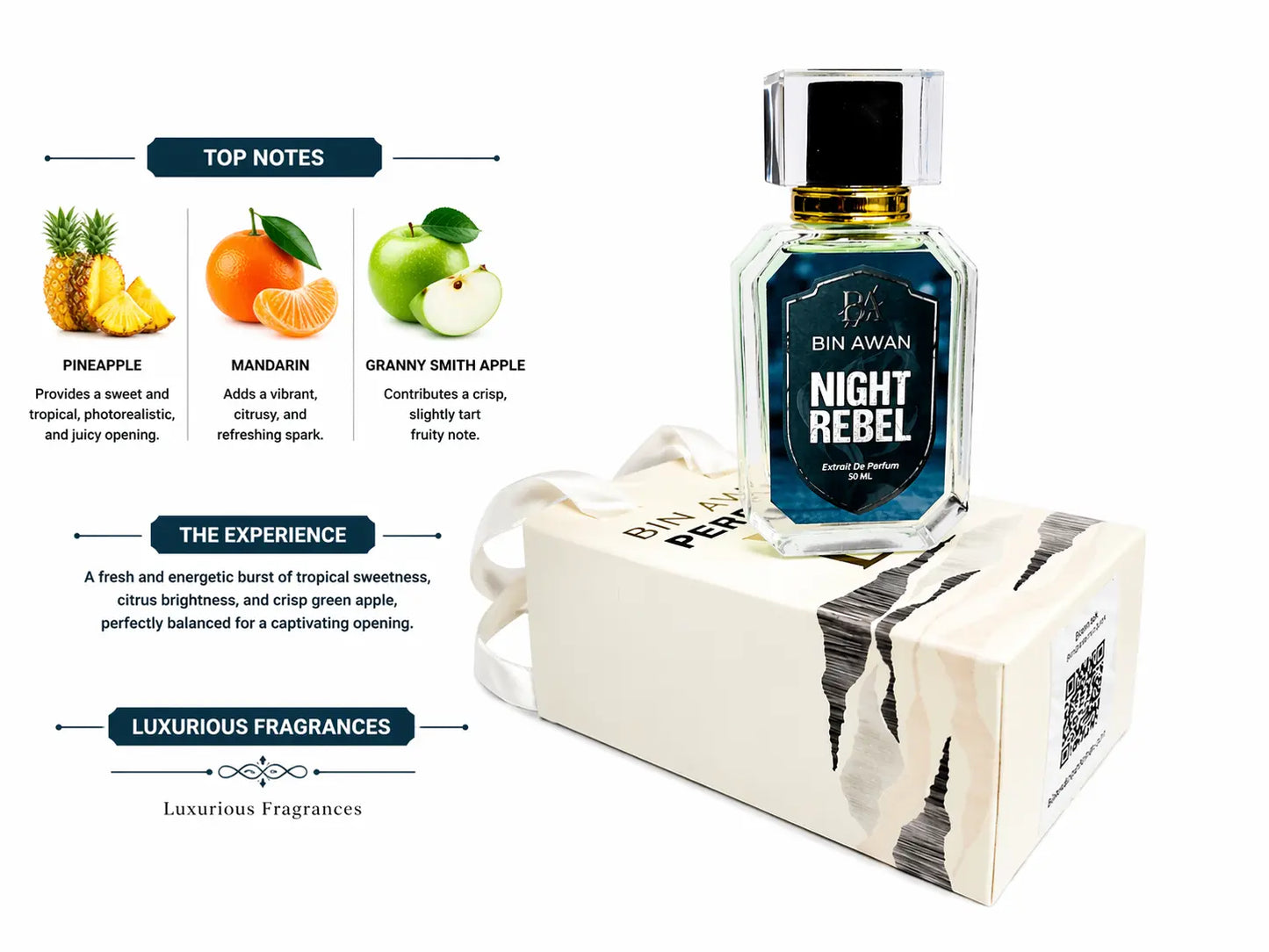 Bin Awan Night Rebel 50ML – Fruity Woody Perfume