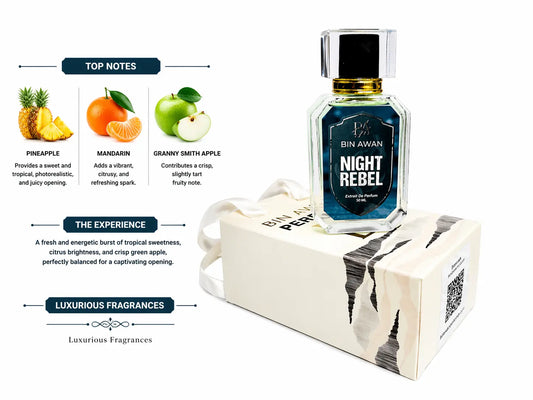 Bin Awan Night Rebel 50ML – Fruity Woody Perfume